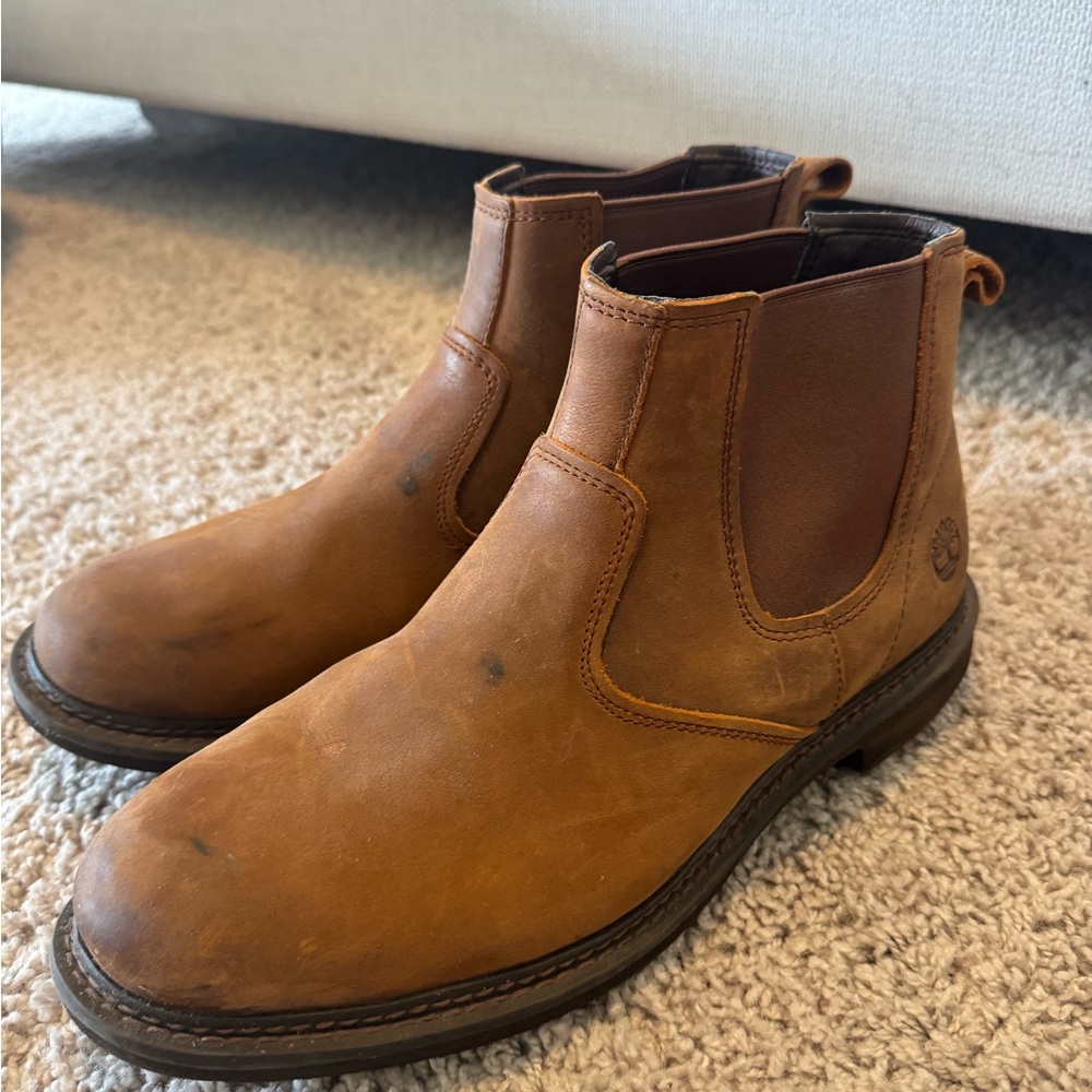 Timberland Men's Tan Leather Chelsea Boots